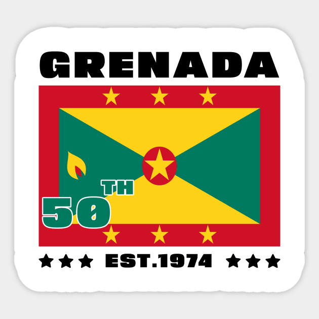 Grenada 50th Independence Day Grenadian Pride Grenada Flag Sticker by DesignergiftsCie